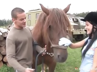 Cute Girl Fuck by Horse Rider Trainer